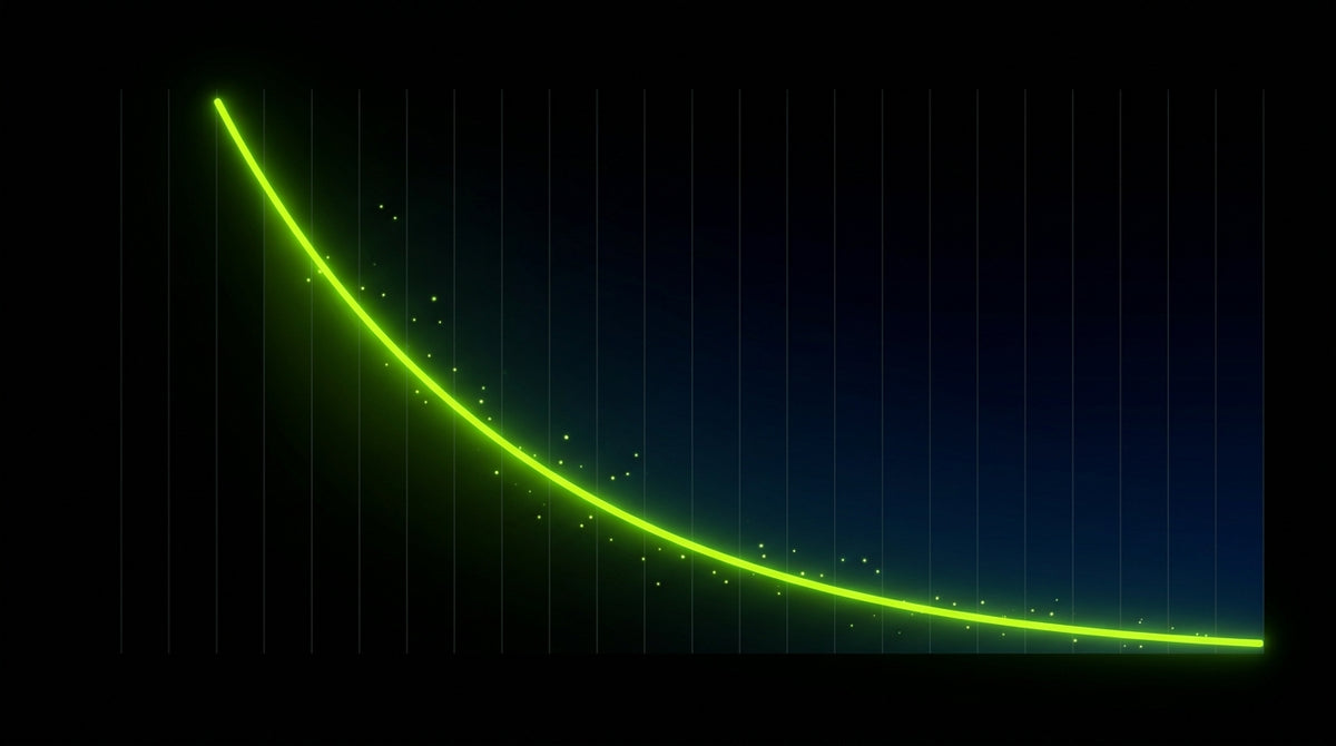 Caffeine decay curve fading into night