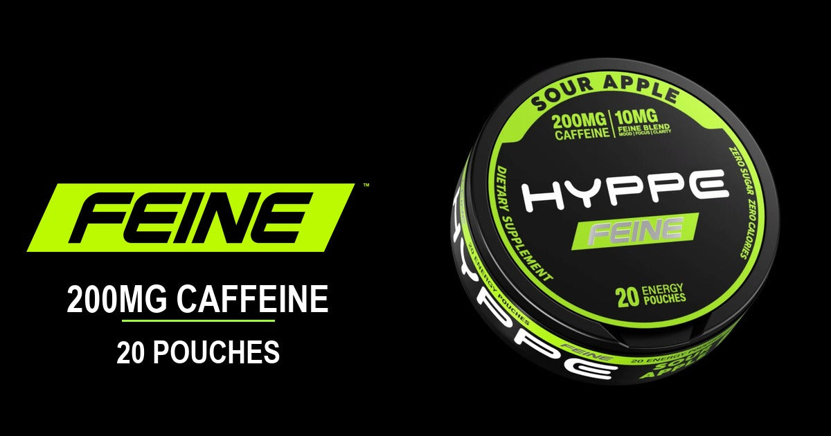 HYPPE FEINE Sour Apple — 200MG CAFFEINE, 20 POUCHES