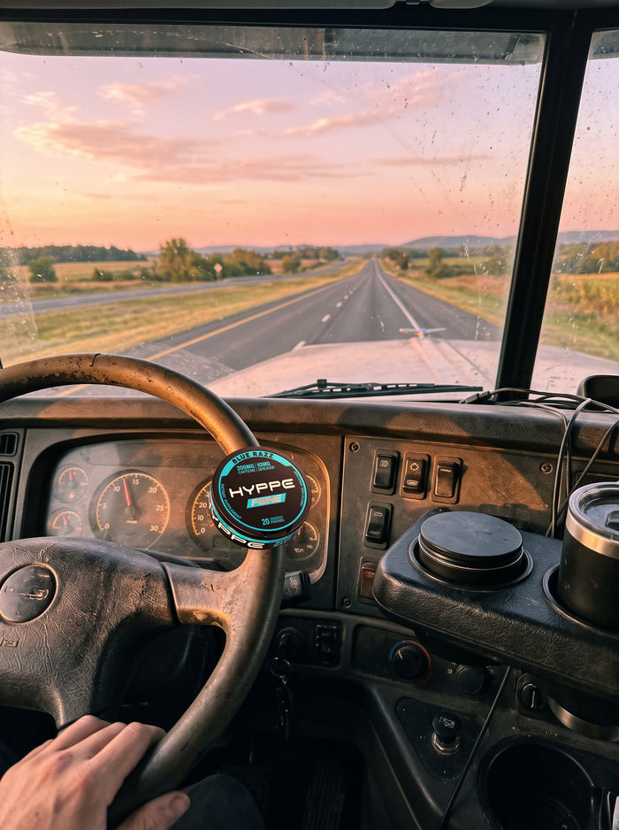 Hour 9, both hands on the wheel